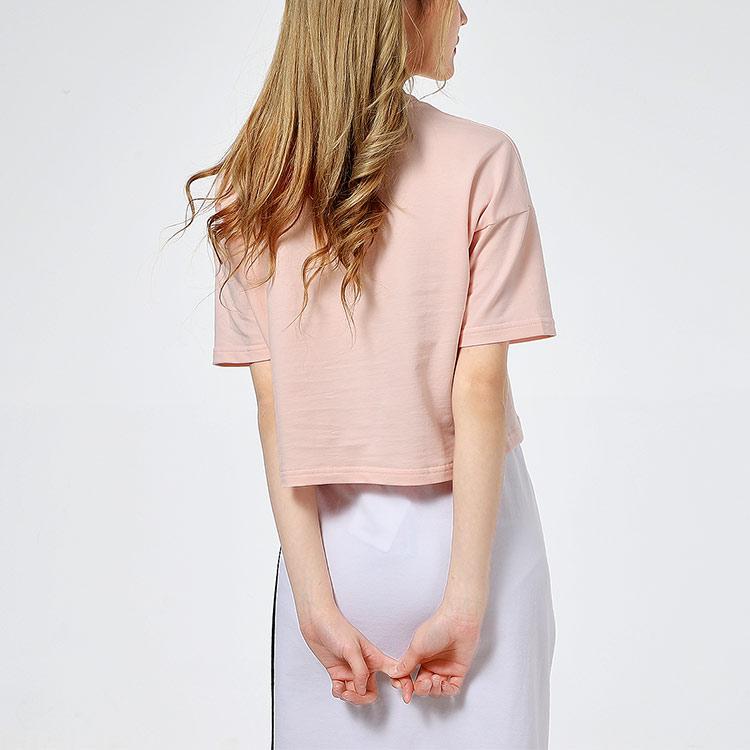 Puma T-shirt d'entraînement de course à pied couleur unie col rond manches courtes pour femmes Tops Rose 845965-27