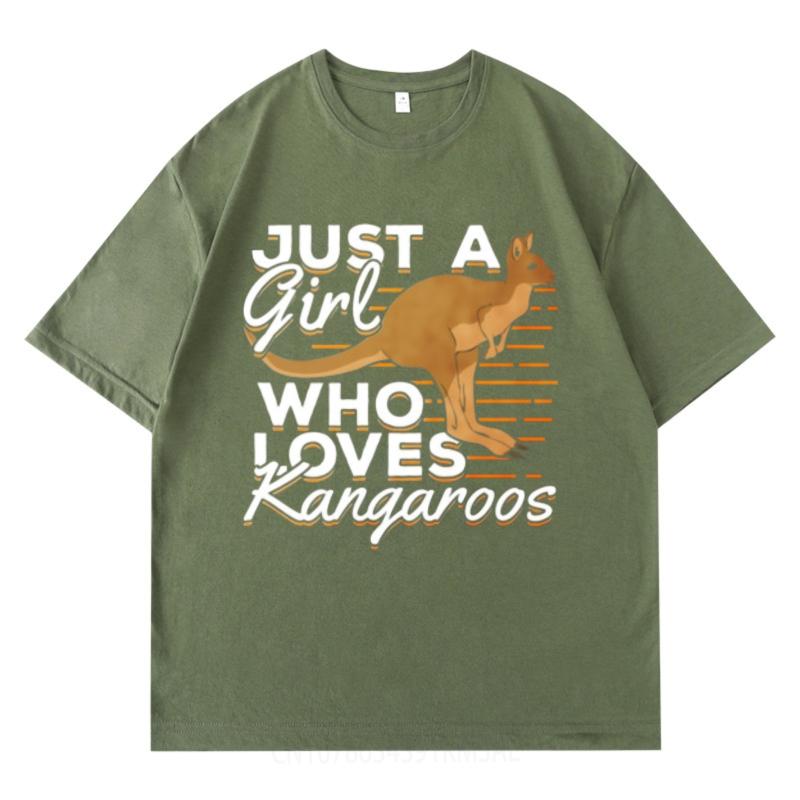 Comfortable Teeshirt O Neck Tshirt Vintage Just A Girl Who Loves Kangaroos Everyday For Him Tee Shirt Rock Tshirt Crew Neck
