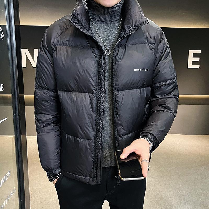 

Легкая куртка-пуховик для мужчин и женщин, простая повседневная, короткая, зимняя, для пар, с воротником-стойкой XL чёрный