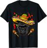 Gorilla Sombrero Fiesta Print Cotton Graphic Tee Cinco De Mayo T-Shirt for Men