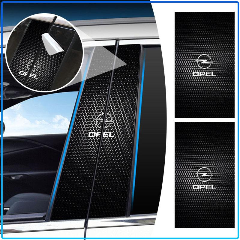 2Pc Car Center Pillar Badge Anti-scratch Protector Films Stickers For Opel crosa d astra h insignia astra j zafira b mokkaastra vivaro astra g