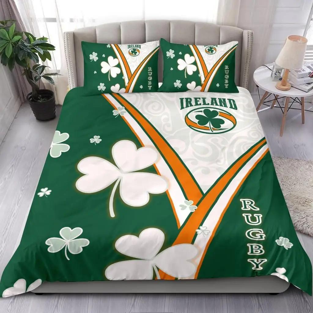 St. Patrick'S Day King Full Duvet Cover Green Lucky Clover Bedding Set Happy Cartoon Gnome Quilt Cover Polyester Comforter Cover
