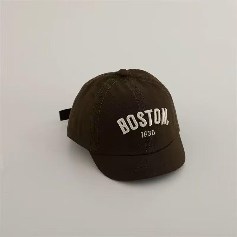 Kids Adjustable Baseball Cap Cotton Blend Toddler Hat with Embroidered Lettering Boston 1630 Classic Design Sun Protection Outdoor Use