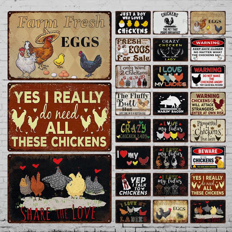 Warnung Huhn Ei Metall Zeichen Vintage Zinn Zeichen Plaque Metall Bauernhof Wand Dekor Bauernhof Garten Gemüse Feld Höhle Metall Poster