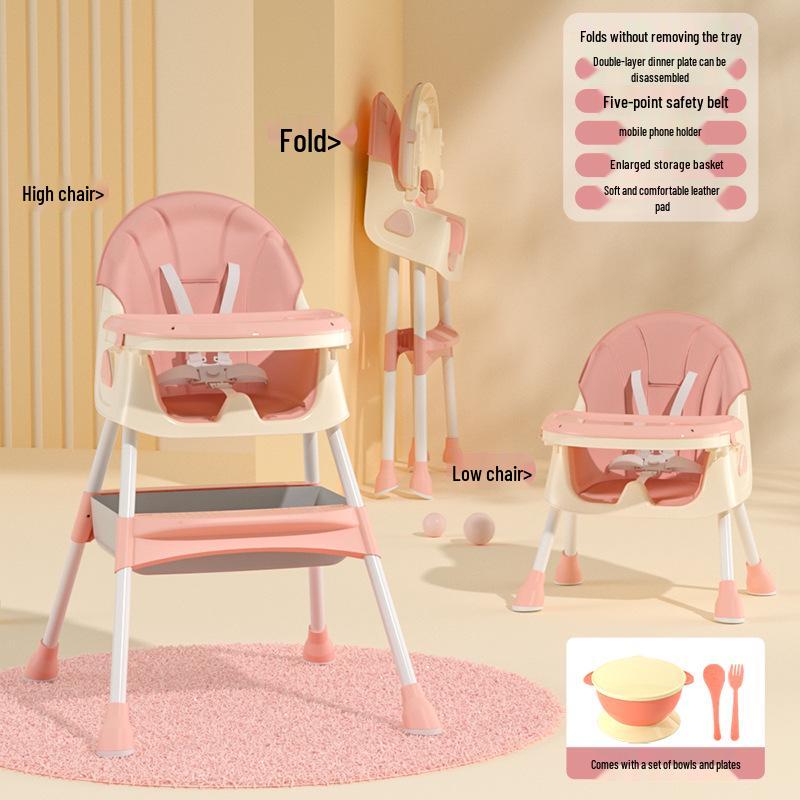 Adjustable Foldable High Chair & Portable Infant Dining Seat