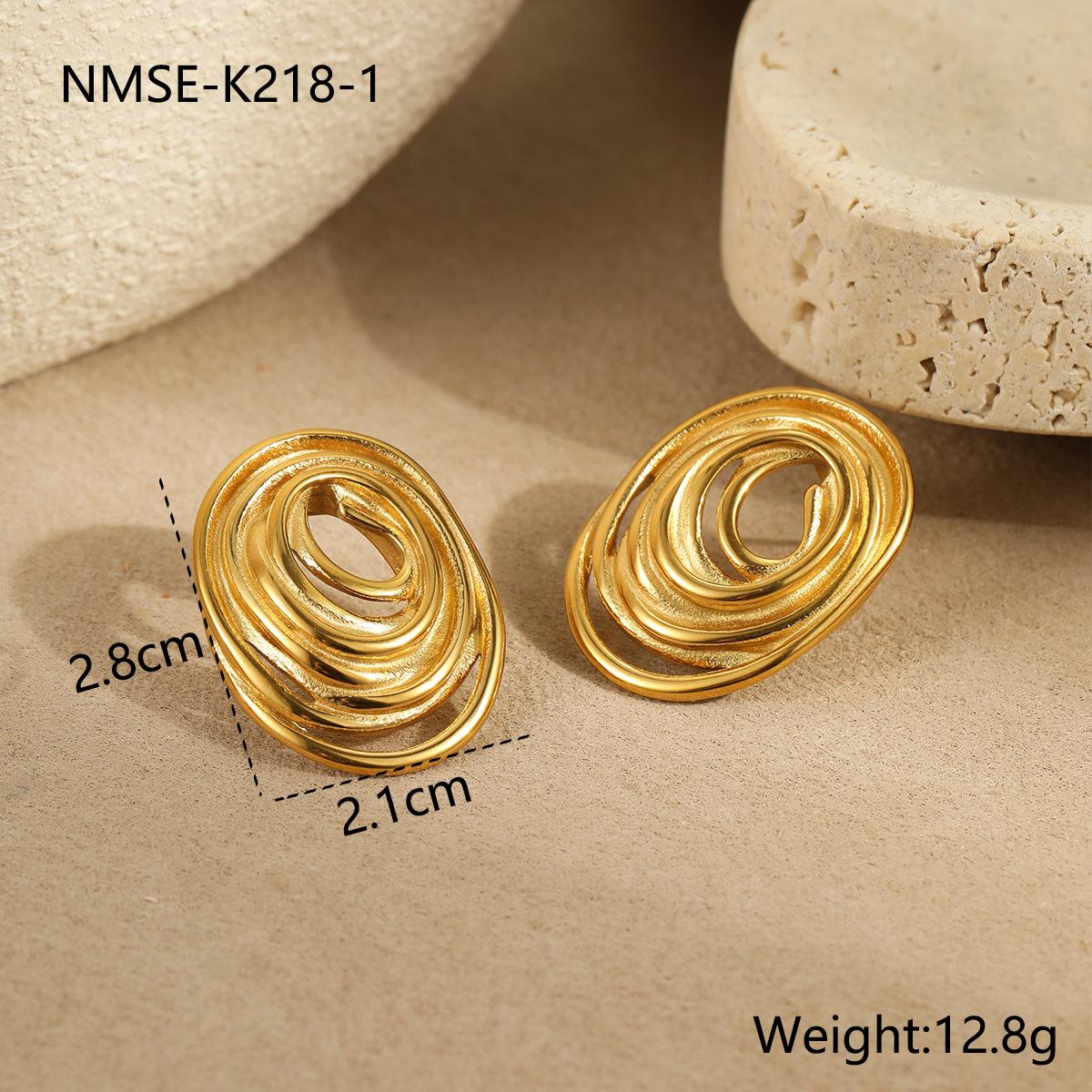 GEMCHIC Women s Geometric Spiral Stud Earrings Stainless Steel Fashion Jewelry Gold Silver Plated 18K