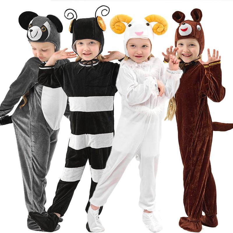 Pyjama Costume Animal Enfant Fête d'Halloween - Cygne Perroquet Koala Fourmi Mouton Lapin Tortue Ours Pyjama Une Pièce