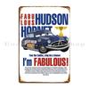 Hudson Hornet Mimobear Metallplatta Affisch Hem Klubb Klubb Garage Plaketter Designa Tennskylt Affisch