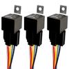 5PCS 4Pin 5Pin Waterproof Automotive Relay 12V 24V 40A Car Relay with Black Red Copper Terminal Auto Relay with  Relay Socket