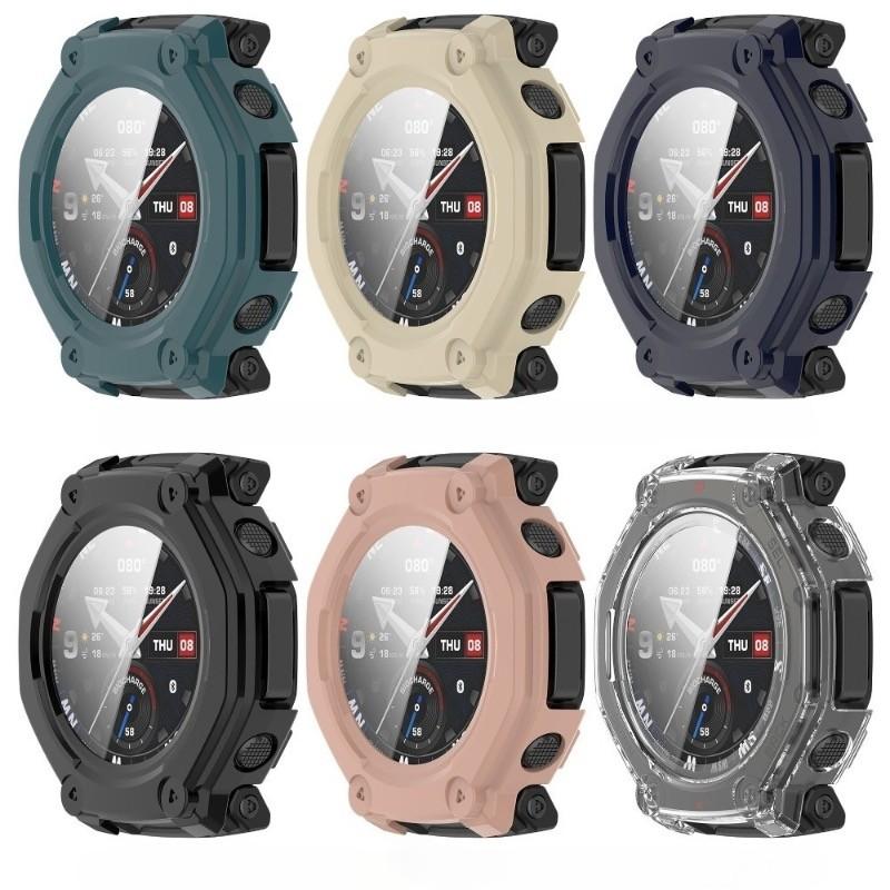 Tempered Glass+Case For Amazfit T REX 3 Pro Screen Protector Hard PC Bumper Protective Cover for Huami Amazfit T-REX3