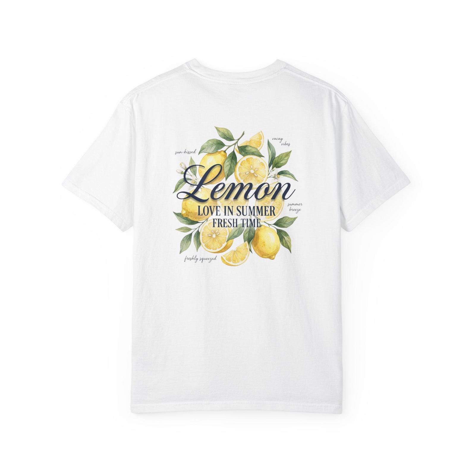 Lemon Watercolor Illustration T-shirt | Summer Fruit Graphic Tee 2XL