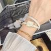 Small Dial Women'S Watch Quartz Watch Double Circle Thin Belt Diamond-Encrusted Small Square Watch Women 22032