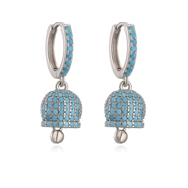 

colorful cz small bell earrings wholesale for women gifts Zircon new fashion cute capri accessries Other