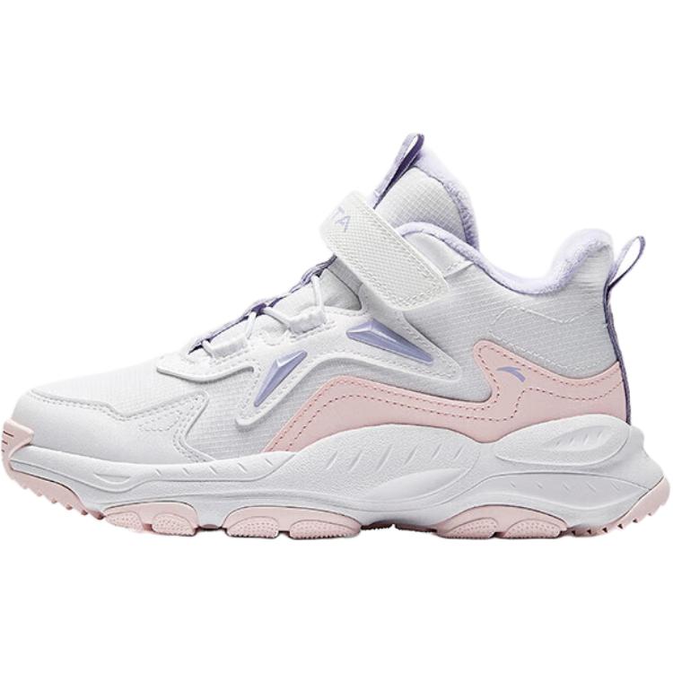 Anta Kids Comfortable Simple Non-Slip Wear-Resistant Mid-Top Boots Kids Boots White Pink A22446932-3