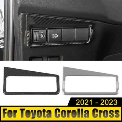 Paslanmaz Çelik Araba Far Ayar Düğmesi Anahtarı Kapağı Trim Sticker Aksesuarları Toyota Corolla Cross XG10 2024 2024 2024