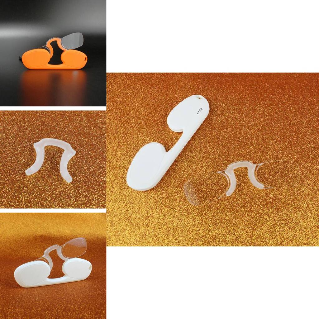 Clip On Nose Reading Glasses Resin Lens Lightweight Rimless Design For Seniors Travelers
