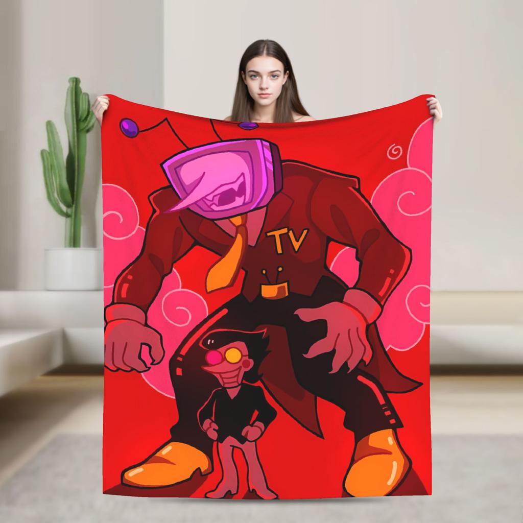 Spamton And Tenna Child Of Divorce Deltarune Game Blankets Warm Aesthetic Plush Throw Blanket For Flannel Bedspread Bed Cover