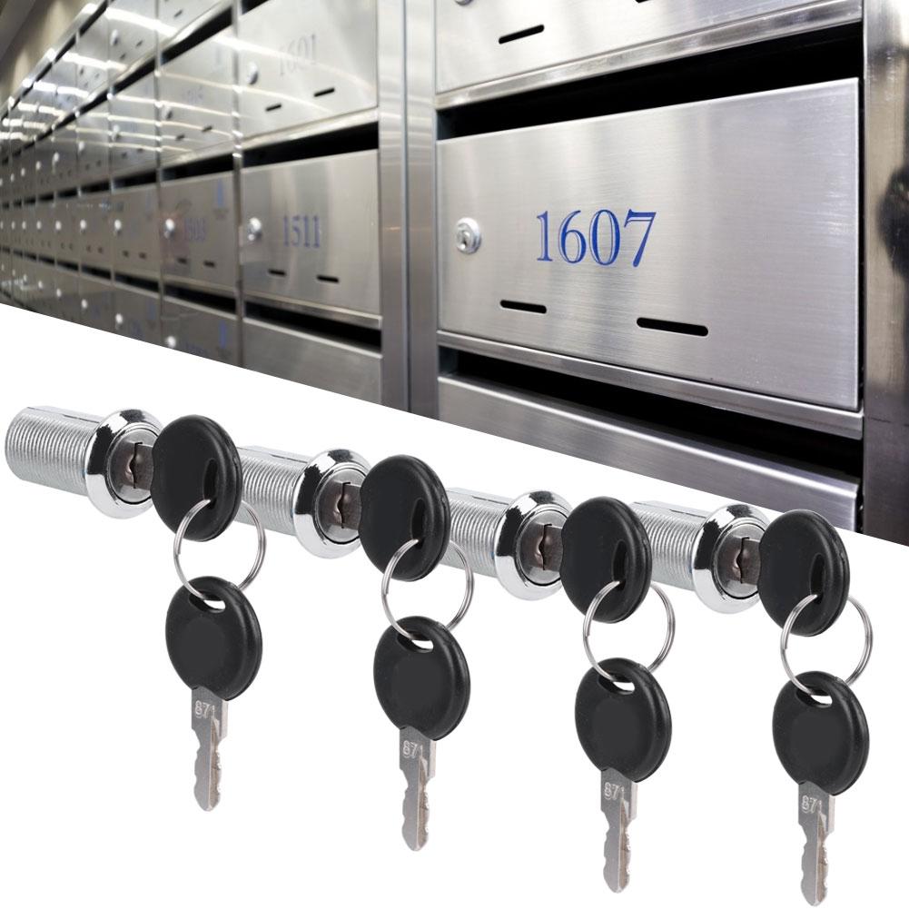 4 Set Cam Lock Zinc Alloy File Cabinet Mailbox Drawer Slidding Door Safety Locks with