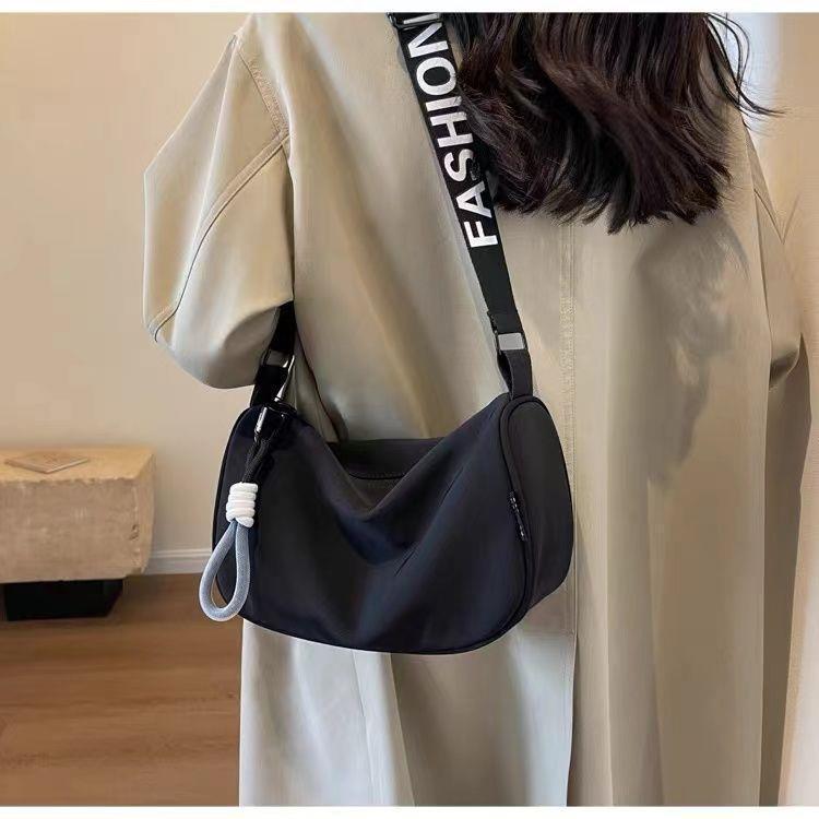 Damenmode Nylon Canvas Umhängetasche mit breitem Riemen – Vielseitig, großes Fassungsvermögen, lässiger Stil