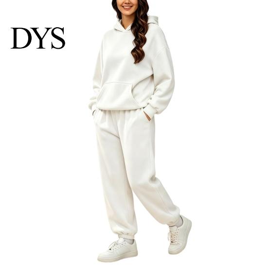 Gym Workout Clothing Women's Two Piece Tracksuit Set, Long Sleeve Hoodie & High Waisted Soft Set Joggers Sweatpants, Casual Sportswear Matching Outfit