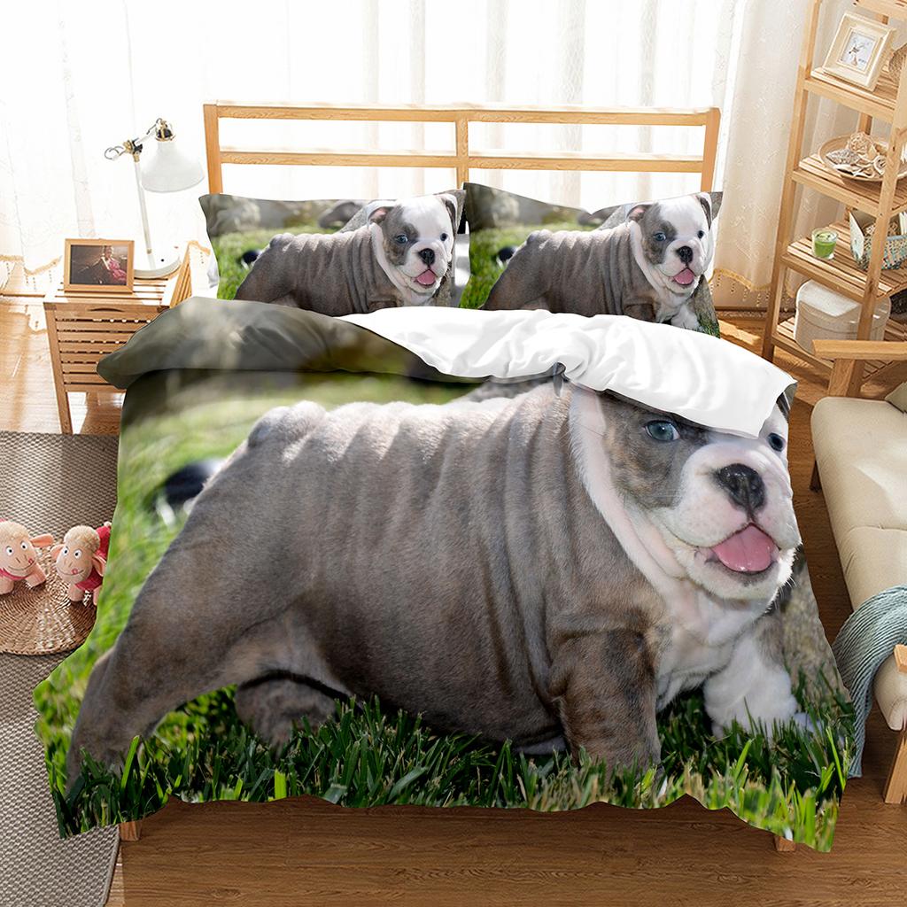 Zestaw poszewek na kołdrę French Bulldog Cute Dog Poliester Poszewka na kołdrę Twin Full Size Dla dzieci nastolatków dorosłych Wystrój sypialni Zestaw pościeli