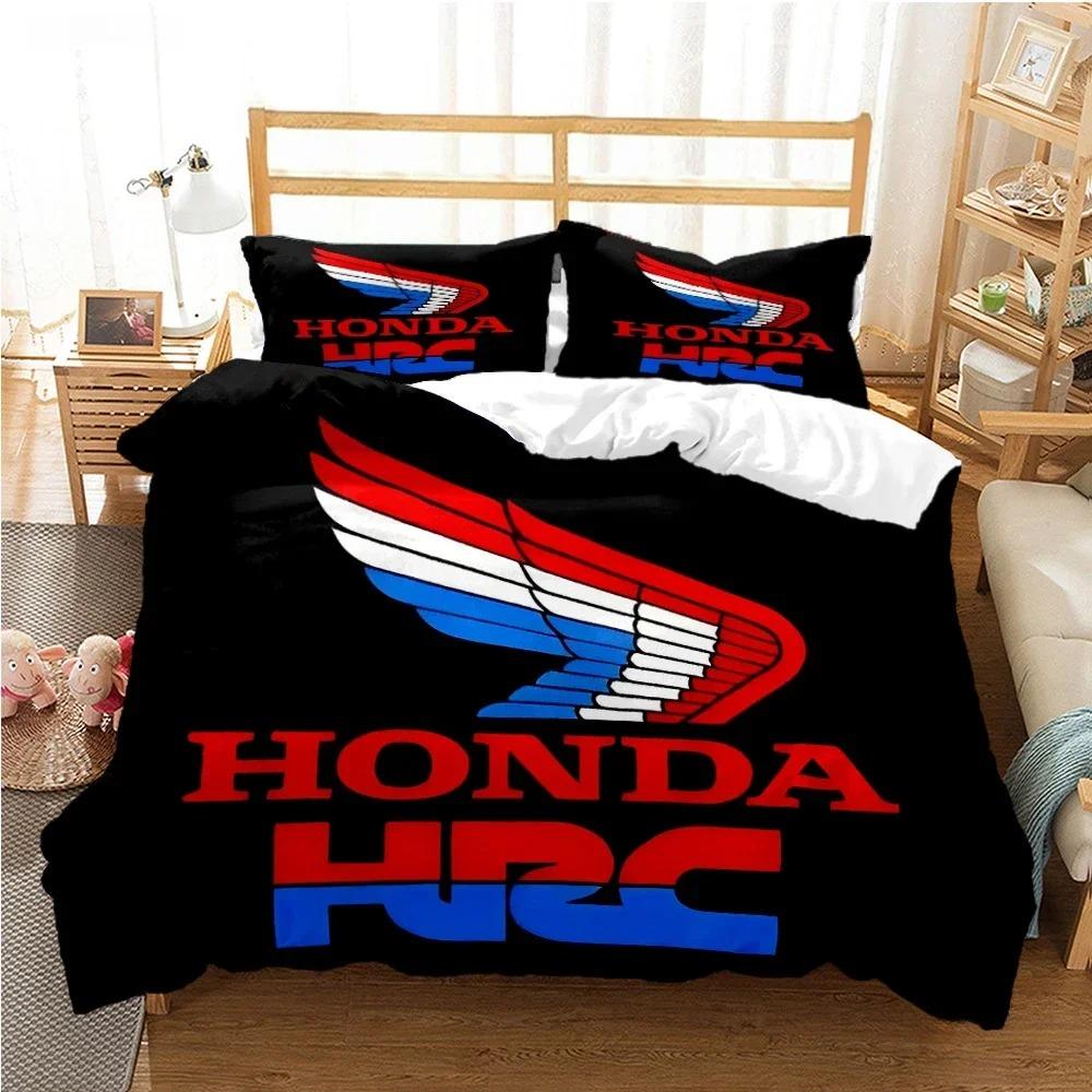 

Hrc-Honda Motorcycle Logo Duvet Cover Comforter Bedding Sets Soft Quilt Cover And Pillowcases For Teens Single Double Queen King EU SK(260*220cm)3pcs