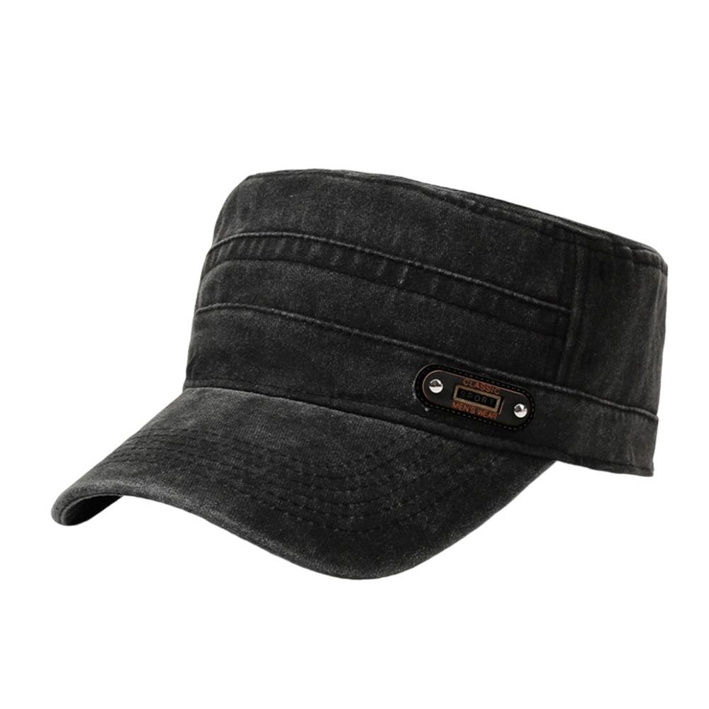 Fashion Anti-UV Fishing Hat Casual Retro Sun Hat Polyester Outdoor Sunscreen Flat Top Hat Men Women