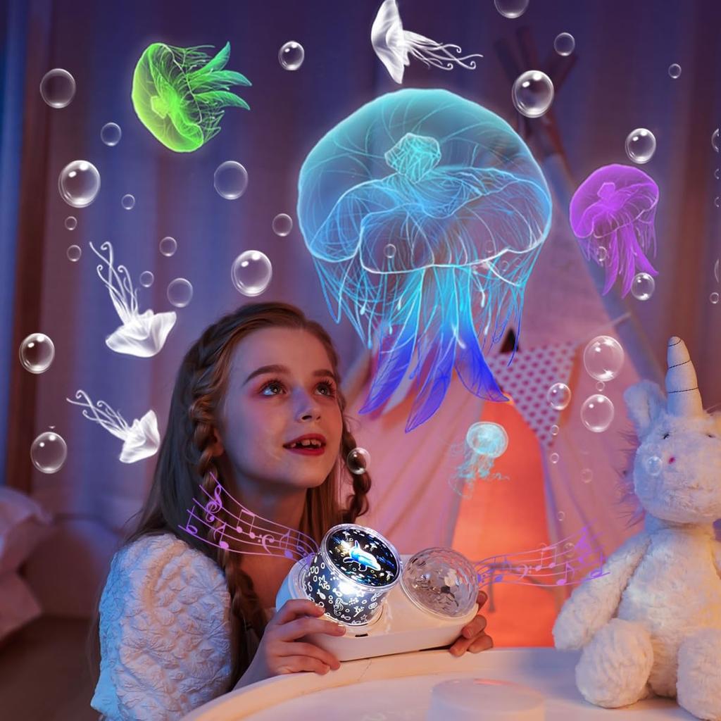 With Bluetooth music remote 13 home ocean light dual lighting 10 ocean wave colors 6 types of projection bedside car interior atmosphere 360 degree