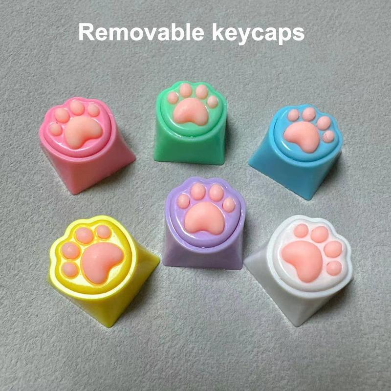 Cat Pawl 9 Keyboard Relaxation Keychain With Led Bag Charm For Adults Teen Counter Stress Finger Fidgeting Keyboard Games Key Chain