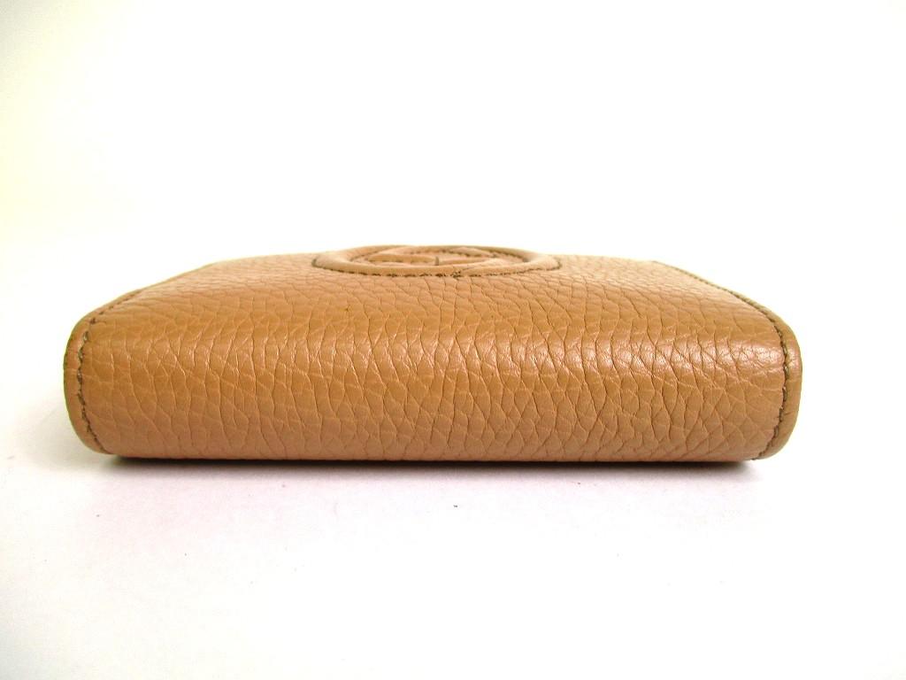 Authentic GUCCI Soho Interlocking G Beige Leather Trifold Wallet Purse #b102  Open Box