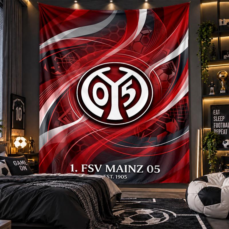Wall Hanging Tapestry Mainz FC Print Cloth for Living Room Bedroom Home Decor