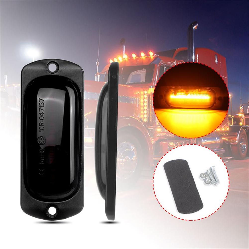 10Pcs 3.5" Amber 12 LED Marker Lights Clearance Side Light Smoke For Truck Trailer RV