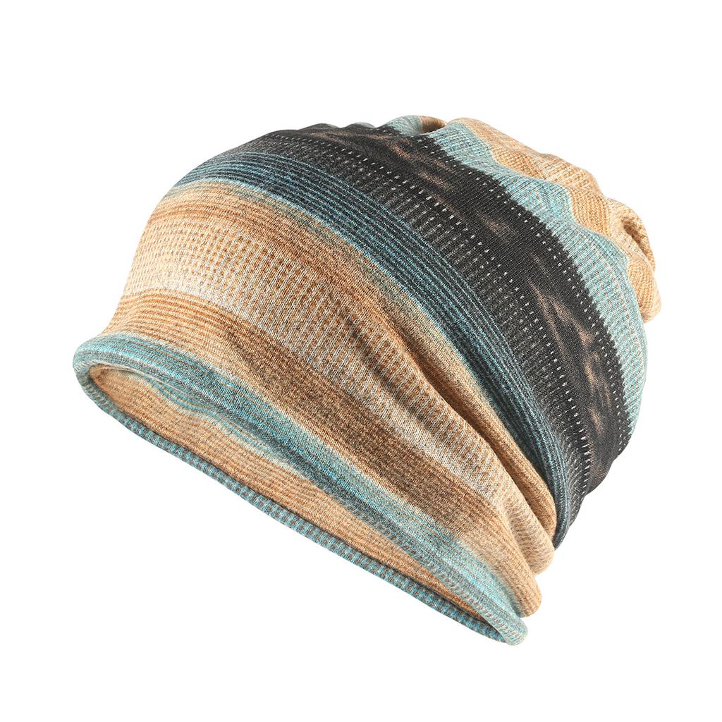 Graffiti scarf dual purpose hoodHigh quality of feUnisex and Unisexs cap Baotou Hat breathable sleeping hatStriped Bohemian hat