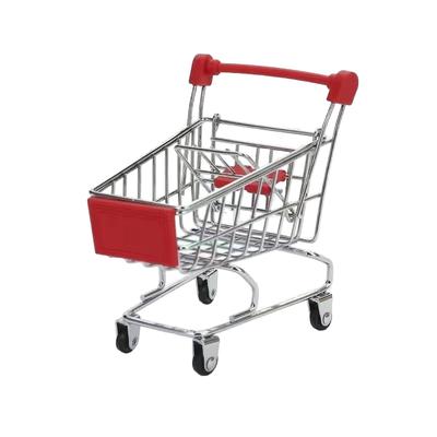 1:48 Mini Wózek na Zakupy Supermarketowy Model Biurkowy Zabawki dla Dzieci Dekoracja Domu Miniatura