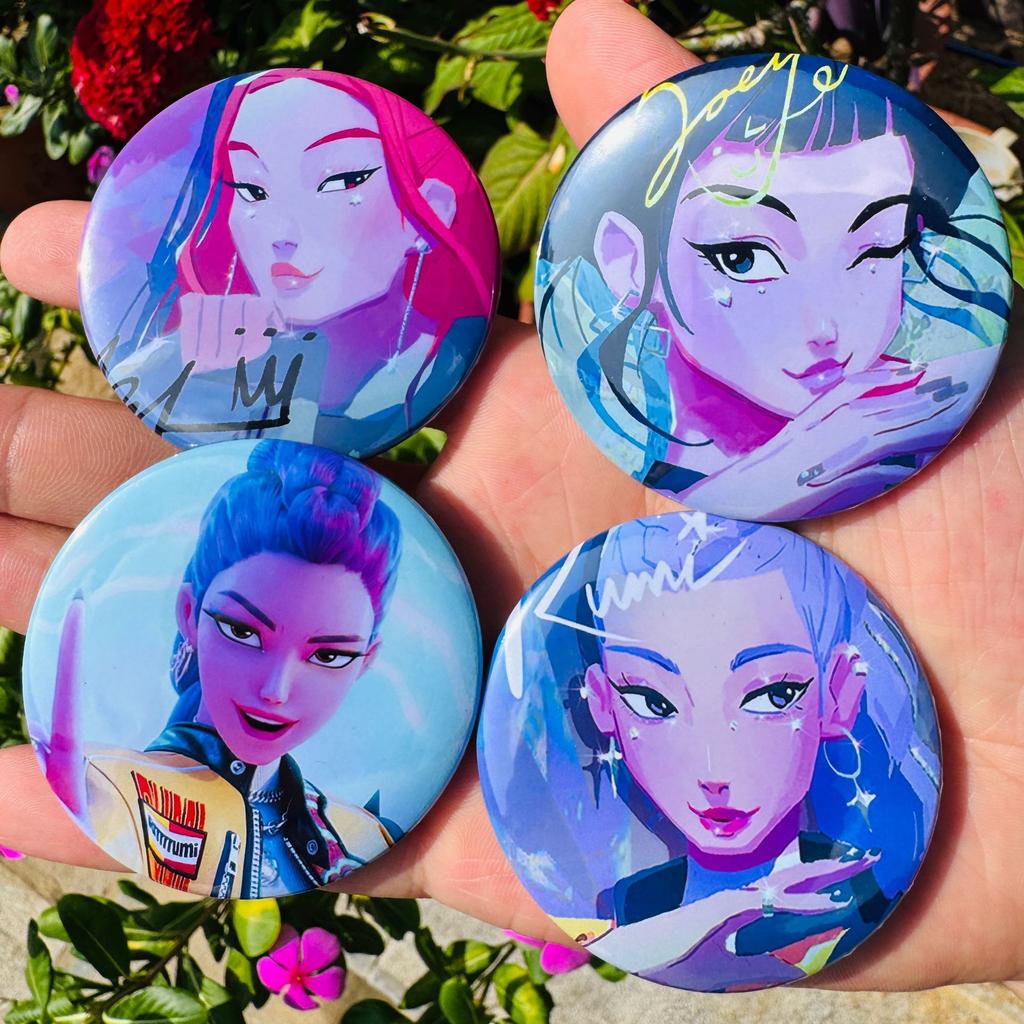 Kpop Demon Hunters Badges for Jewelry Accessories Bag Decor Huntrix Saja Boys Rumi Zoey Jinu Tinplate Button Brooch Pins Gifts
