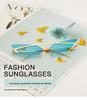 European & American Cat Eye Sunglasses - Unisex Metal Frame with Ocean Lens