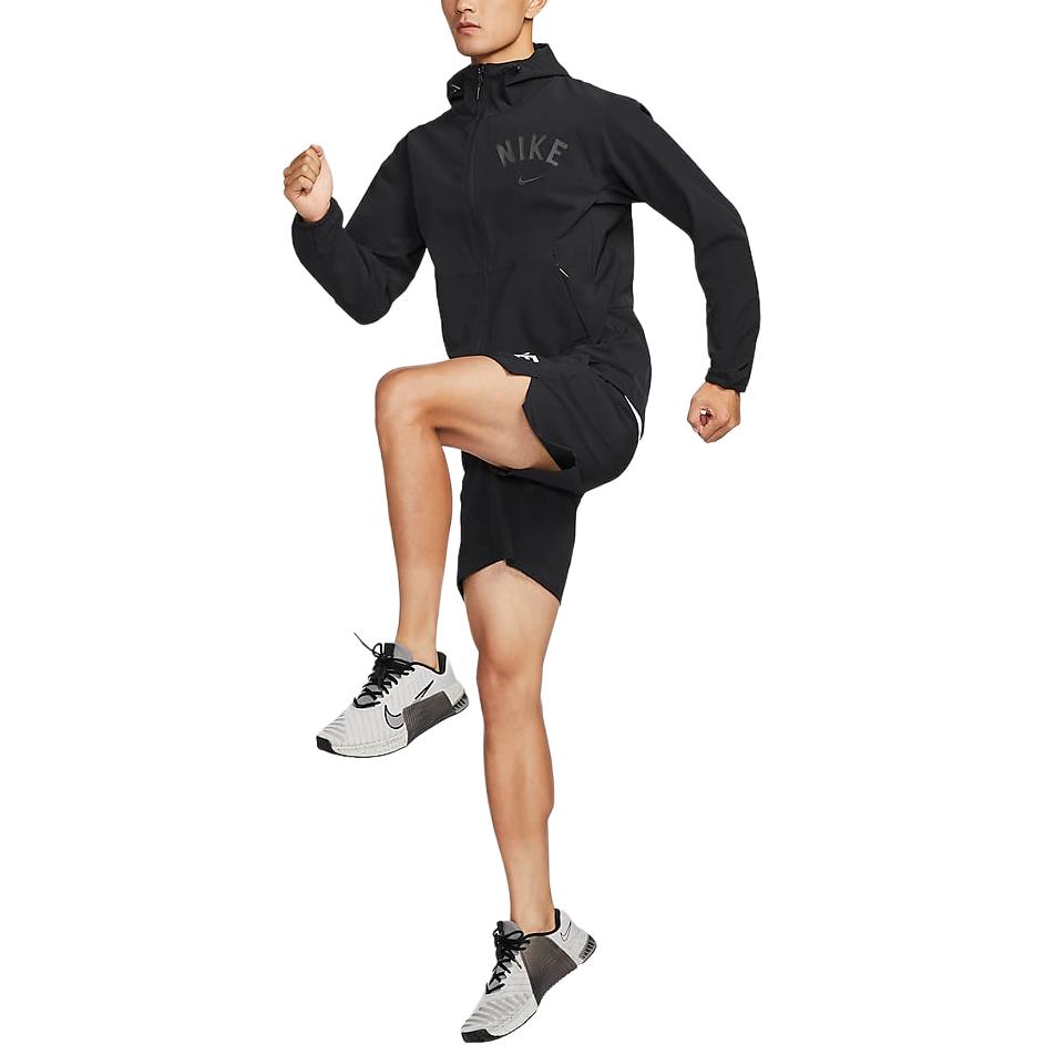 Nike Unlimited Swoosh Jacket Logo Hooded Zip Long Sleeve Coat Men Jackets Black Coal-Black FZ1071010