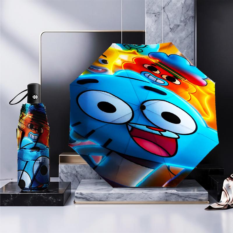 Gum's Colorful Friends Umbrella Folding umbrella, automatic umbrella 8-Frame for Travel, camping Use Gift for Halloween Christmas