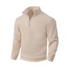 Men S Solid Half Zip Casual Stand Collar Long Sleeve Sweatshirt