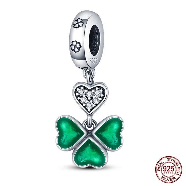 2023 New Style 925 Sterling Silver Four Leaf Clover Ladybug Charm Beads