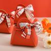Beautiful Bowknot Decor Candy Bag Handmade Festive Touch Faux Leather Gift Box for Wedding
