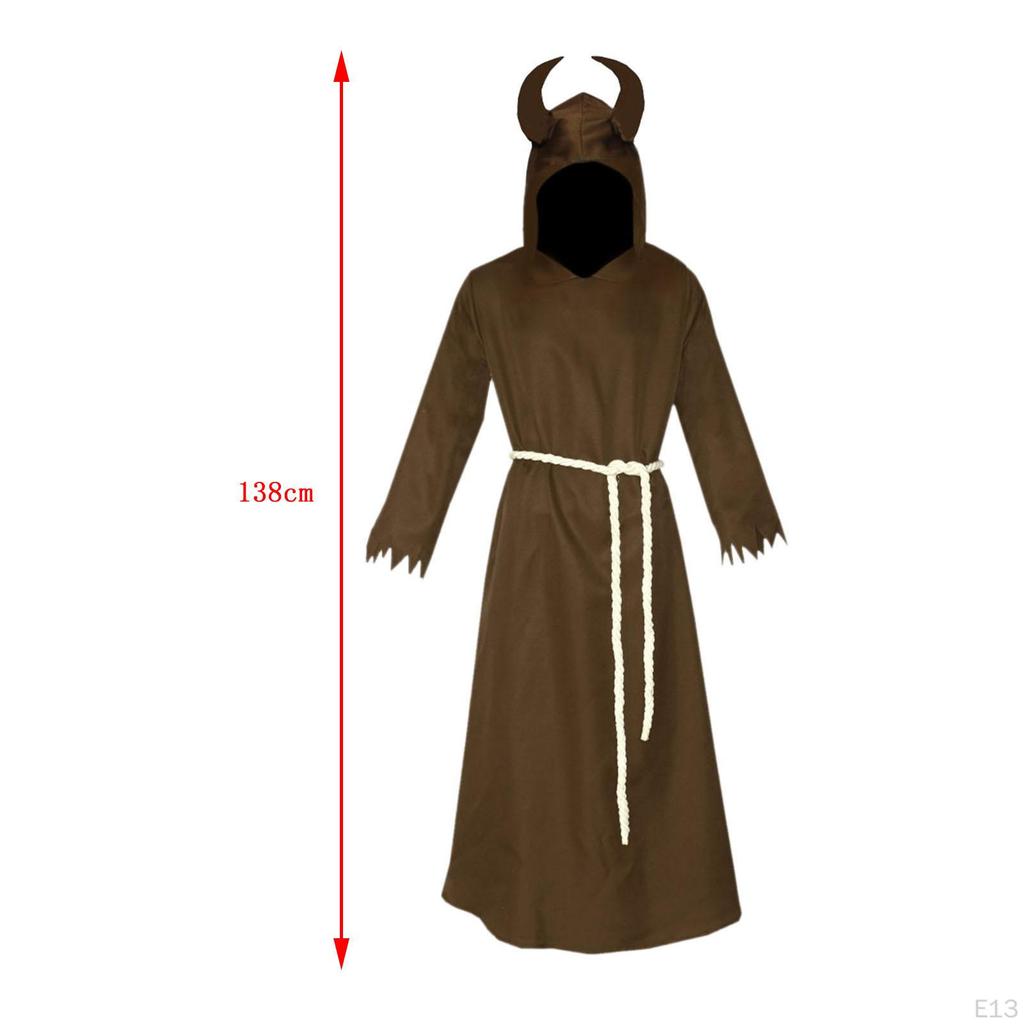Cosplay Costume Robe with Hood Dress up Hooded Uniform Knight Witch Cape for Carnival Party