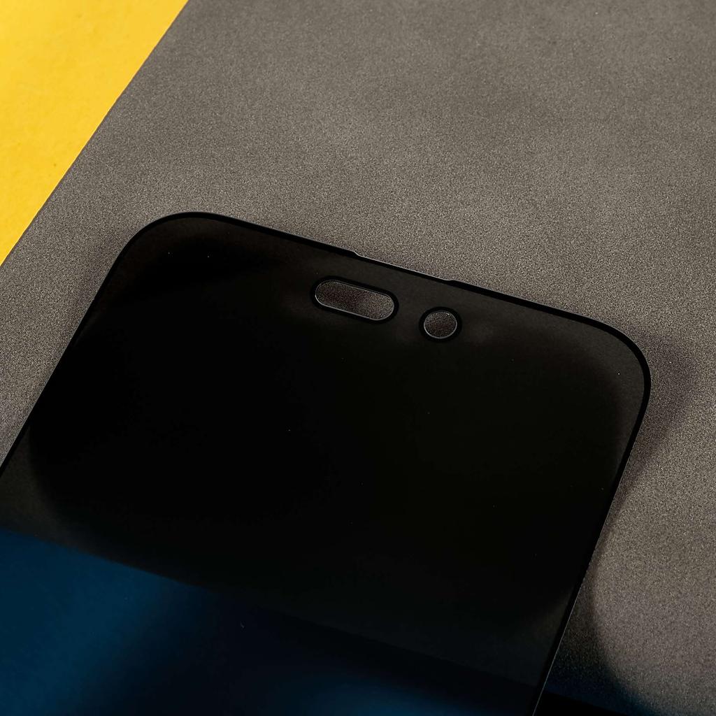 For iPhone 14 Pro Max 6.7 Inch Full Coverage Anti-Spy Tempered Glass Film Full Glue Silk Printing Screen Protector