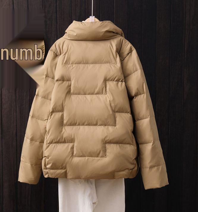 Women's Fashionable Lightweight Stand-up Collar White Duck Down Jacket for Autumn and Winter