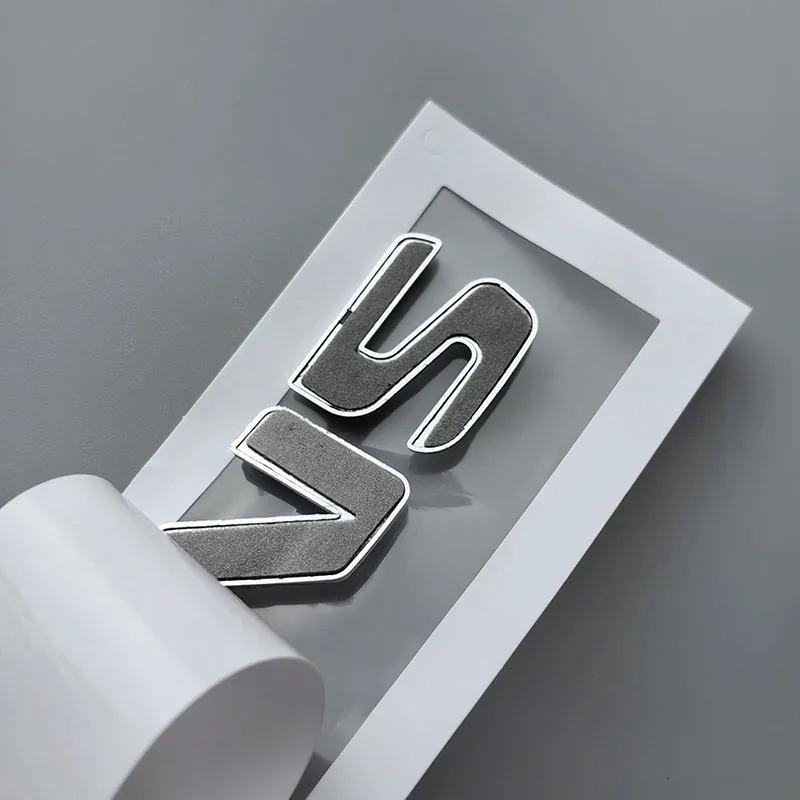 3D ABS Big Flat Letters V12 Car Emblem Trunk Fender Nameplate Logo Sticker for mercedes-benz S400 S500 S600 Chrome Glossy Black