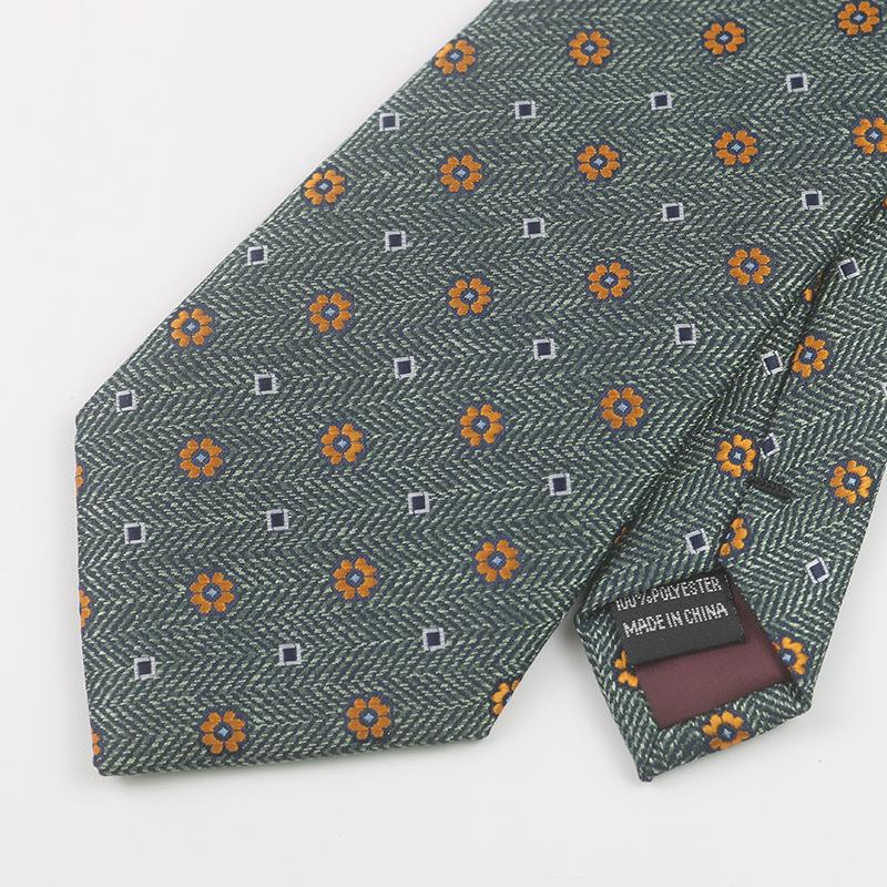 Men'S Business Gentleman'S Suit Wedding Meeting Pattern Host High-End Jacquard Green 8Cm Hand Tie