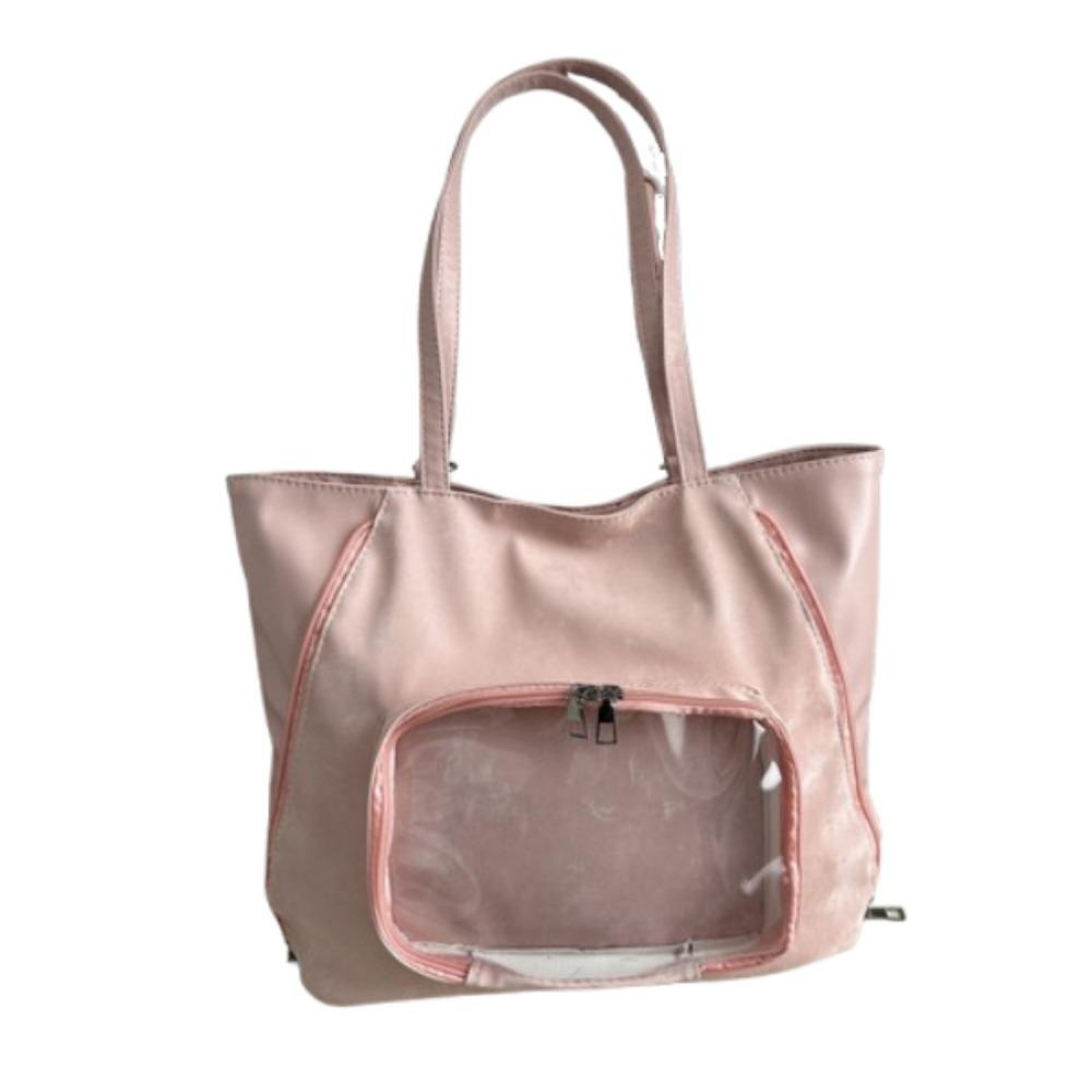 

Clear Front Pocket Student Tote Bag Y2K Women s Fashion Backpack Outdoor Lolita Itabag Beach рожевий