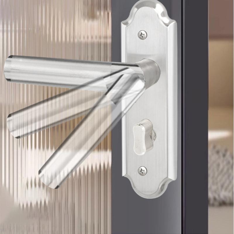 Silver Stainless Steel Bathroom Door Lock, Multi-hole Distance Specifications Appearance, Free Delivery