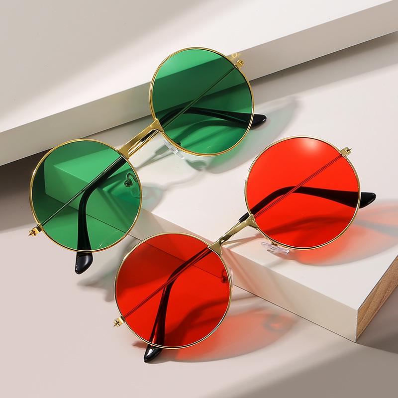 Trendiga Retro Runda Solglasögon med Havsfärgade Glas för Bröllop och Strandkläder