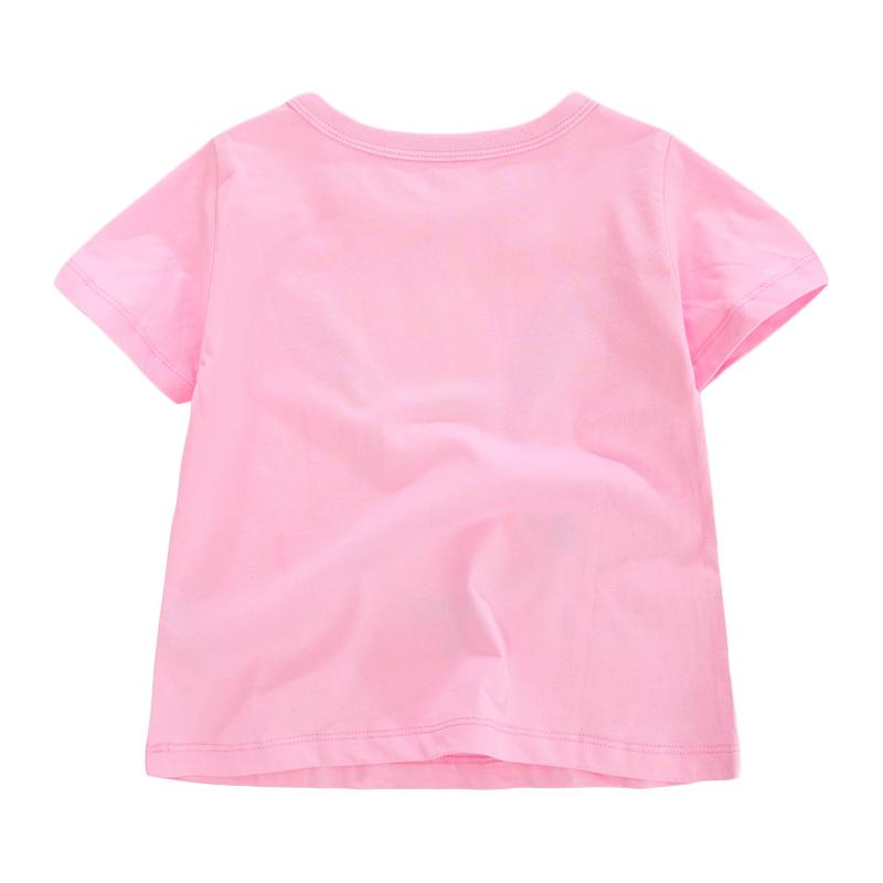 Little maven Girls t-shirts Animals Rabbit Appliques Pink Colors Baby Girls Tops Tees Shirts for 3years old Kids Clothes Cotton